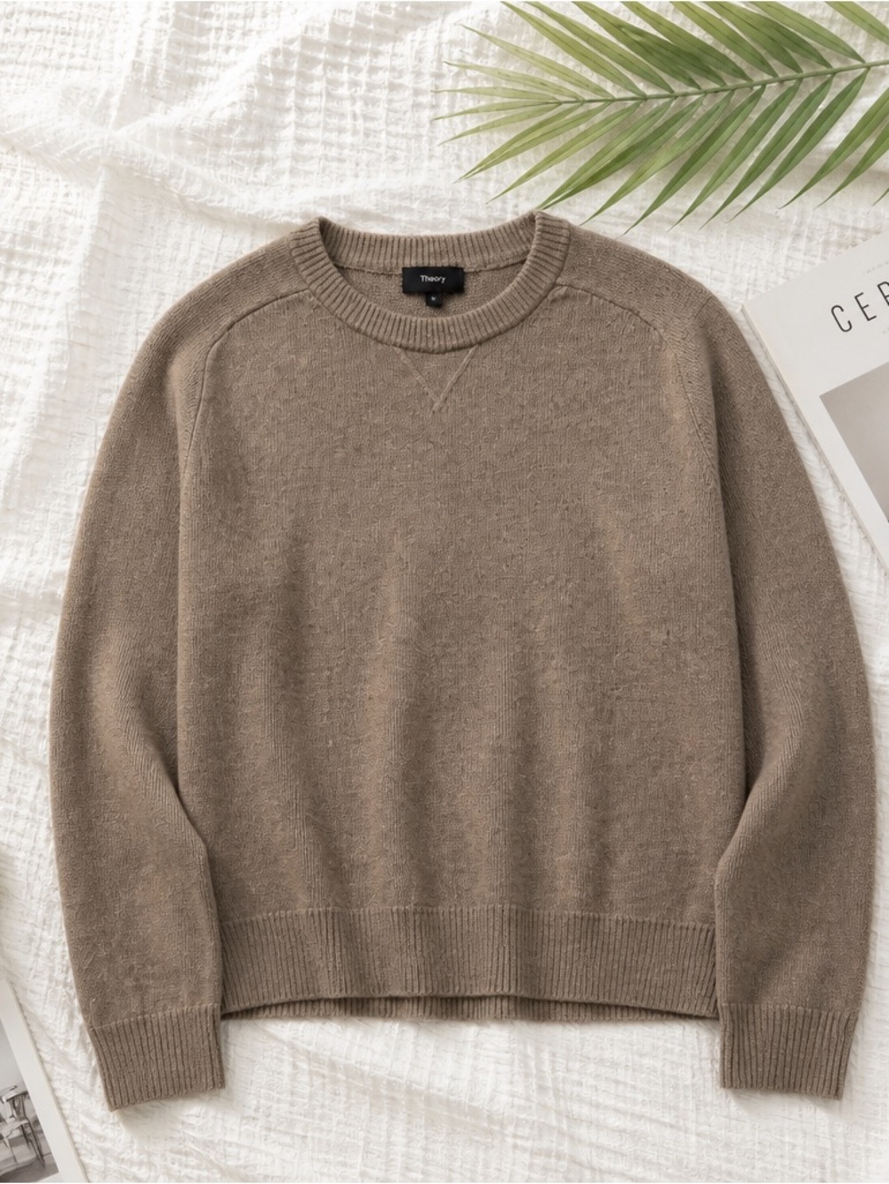 Theory Taupe Knit Sweater| Minimalist Neutral‎ Capsule Wardrobe